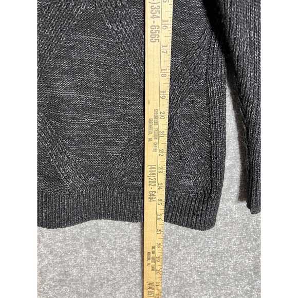 Christopher & Banks Long Sleeve V-Neck Knit Sweater Womens Size Large Black Gray - Picture 14 of 14